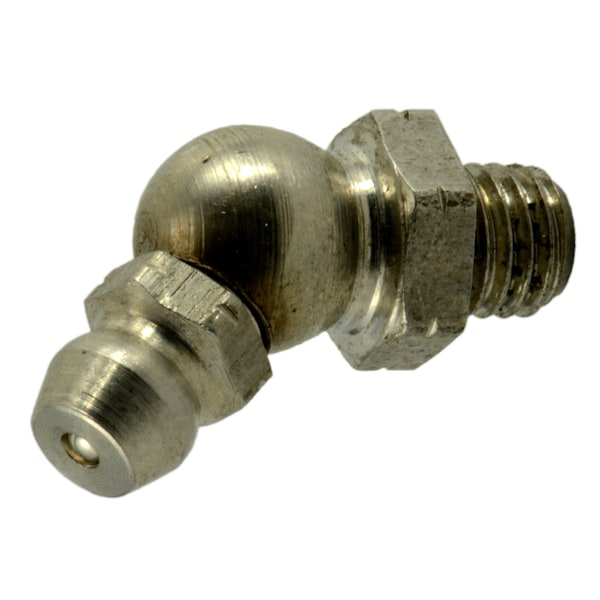 Midwest Fastener 1/4"-28 x 7/16" x 35/64" 18-8 Stainless Steel Fine Thread 45 Degree Angle Grease Fittings 6PK 37442 - main